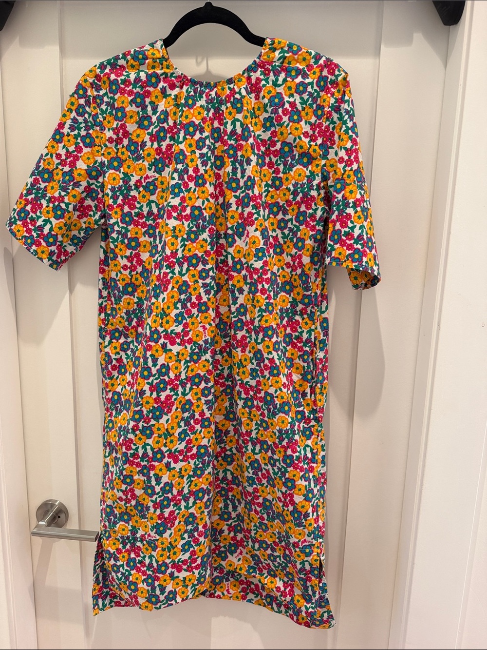 Marni Floral Midi Dress in Yellow, Pink & Blue